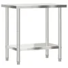 Piano di lavoro della cucina 82,5x55x85 cm in acciaio inox Anteprima dell’immagine prodotto 7