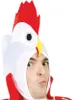 A person wearing a chicken costume hood. Produktbild-Vorschau