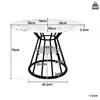 A diagram showing the dimensions of a round table with a marble-effect top and a black metal base. Produktbild-Vorschau