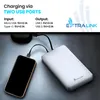 Extralink 10000 mAh Blanc Powerbank, USB-C, 2× USB, Compact Voir les images du produit 6