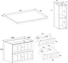 Technical drawings and dimensions of a bathroom vanity unit. Náhled obrázku produktu