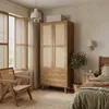Kledingkast met rattanlook, 80x50x180 cm, gemaakt van MDF Productafbeelding-voorbeeld 9
