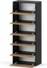 A tall, narrow shoe cabinet with multiple shelves, each with a flap door. Produktbild-Vorschau