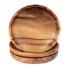 3er Set Snackteller Holz Akazie Ø15cm Holzteller Produktbild-Vorschau 1