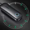 A black Ugreen Bluetooth receiver/transmitter with a leather-like texture, shown with a circular indicator light and a stylized gauge overlay. Anteprima dell’immagine prodotto