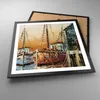 Gerahmtes Poster - Schwarzer Rahmen - Kutter Hafen Öl - Produktbild-Vorschau 3