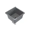 A gray sink basin with a drain and plumbing attachment, isolated on a white background. Anteprima dell’immagine prodotto