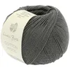 A ball of dark gray yarn with a label wrapped around it. Produktbild-Vorschau