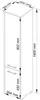 A technical drawing of a tall, narrow cabinet with dimensions indicated. Podgląd zdjęcia produktu