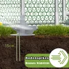 A diagram showing how ground spikes are used to stabilize a fence or enclosure in the ground. Voir les images du produit