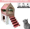 XL Katzenhaus Rosa Pink Katzenhütte Katzenbett Katzenliege Produktbild-Vorschau 1