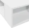 A close-up view of a white wooden shelf unit. Náhled obrázku produktu