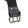 Close-up of the buckle and strap of a black belt. Produktbild-Vorschau