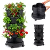 Tour à plantes Relaxdays, jardin vertical, empilable, sur Voir les images du produit 1