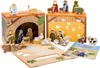 A wooden nativity scene advent calendar with figures and a booklet. Produktbild-Vorschau