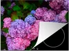 KitchenYeah© Herdabdeckplatte Rosa und blaue Hortensie , Produktbild-Vorschau 1