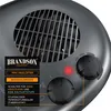 Close-up of a gray Brandson mini heater with control knobs and a red indicator light. Produktbild-Vorschau