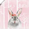 ARTland Poster Hase mit Blumen im pink Wald Größe: 100x100 Produktbild-Vorschau 1