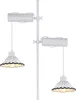 A close-up studio shot of a white floor lamp with two adjustable lights. Náhled obrázku produktu