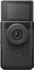 A front view of a black Canon PowerShot V10 compact camera. Podgląd zdjęcia produktu