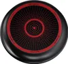 The bottom of a black frying pan with a red circular pattern and text. Voir les images du produit