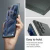 A hand holding a smartphone with a case, with close-up shots of the case's texture and camera area. Náhľad obrázku produktu