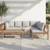 home24 Loungeset - 4-teilig - Akazie Massiv / Webstoff - Produktbild-Vorschau 1