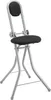 A studio shot of a black and silver folding stool with a backrest. Anteprima dell’immagine prodotto