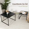 KAHOO 2tlg. Couchtisch Kaffeetisch mit Marmormuster, Produktbild-Vorschau 3