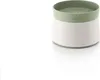 A product shot of a white and green pot with a green lid with holes. Anteprima dell’immagine prodotto