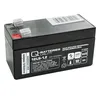 A black rechargeable battery with labels and symbols. Produktbild-Vorschau