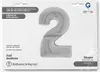 Riesenzahl Giant - Folienballon 64"/162cm - Silber Zahl: 2 Produktbild-Vorschau 2