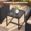 COSTWAY Tuinset, kunststof riet, inclusief 2 stoelen met Productafbeelding-voorbeeld 7