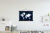 MuchoWow® Textilposter Weltkarte - Weiß - Blau 120x80 cm Produktbild-Vorschau 2
