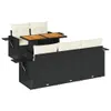 vidaXL 6-tlg. Garten-Sofagarnitur mit Kissen Schwarz Poly Produktbild-Vorschau 1
