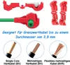 Close-up of red wire connectors and different types of electrical wires. Produktbild-Vorschau