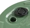 A close-up view of a green planter lid with a black cap and a hole for drainage. Voir les images du produit