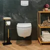 Relaxdays WC Garnitur, Bambus, Eisen, freistehender Produktbild-Vorschau 5