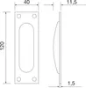 MARCHESI Schiebetürmuschel eckig, 40 x 120 mm, Edelstahl Produktbild-Vorschau 3