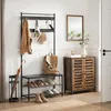 An entryway with a coat rack, shoe rack, and storage cabinet. Produktbild-Vorschau