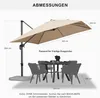 PURPLE LEAF Sonnenschirm 300 x 300 cm Groß Ampelschirm mit Produktbild-Vorschau 2