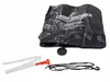A black camp shower bag with accessories laid out on a white background. Anteprima dell’immagine prodotto