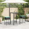 vidaXL Tabouret de bar de jardin avec coussin 2 pcs. noir Voir les images du produit 3