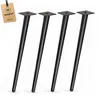 Pied de table incliné 65 cm, métal noir mat – lot de 4 Voir les images du produit 1