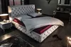 Elegantes Doppelbett PARIS 180x200cm grau Samt Chesterfield Produktbild-Vorschau 4