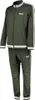 A full view of a green tracksuit with white stripes on the sleeves and legs. Náhled obrázku produktu
