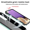A close-up view of a mobile phone case, showing its protective features and breathable design. Produktbild-Vorschau