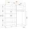 A technical drawing of a wardrobe with dimensions indicated. Produktbild-Vorschau