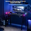 TWOLIIN 160x60x73cm M-Frame Bureau de jeu avec LED, table Voir les images du produit 3