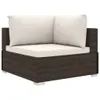 11-tlg. Garten-Lounge-Set mit Auflagen Poly Rattan Braun Produktbild-Vorschau 5